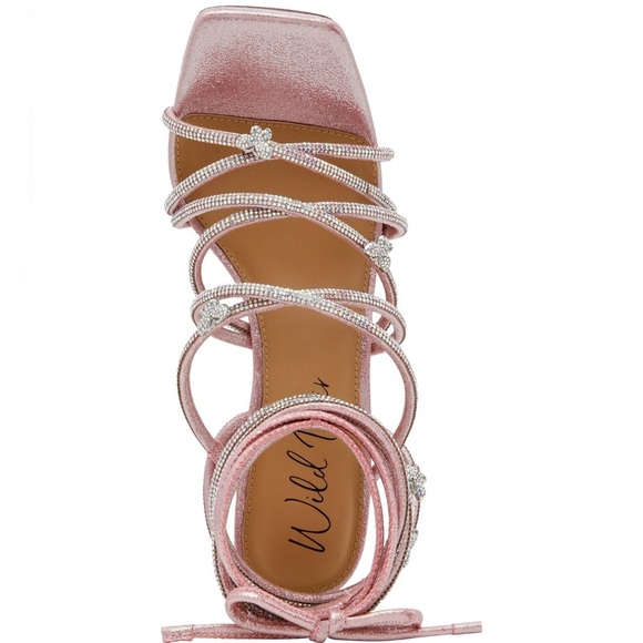 Shimmery Strappy Heels Pink Size 9 - Picture 4 of 5